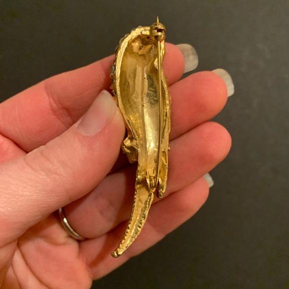 Vintage Parakeet Rhinestone Brooch - Picture 4 of 6